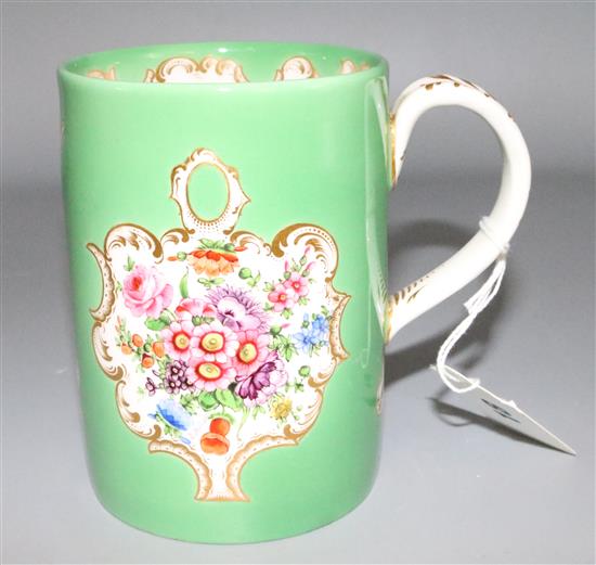 Royal Worcester green ground mug
